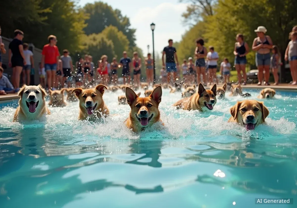 Hundeschwimmen im Freibad Opfikon: Ein Erfolg