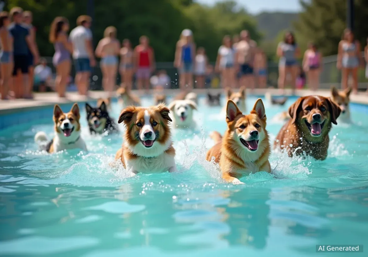 Hundeschwimmen in Opfikon lockt Hunderte Vierbeiner