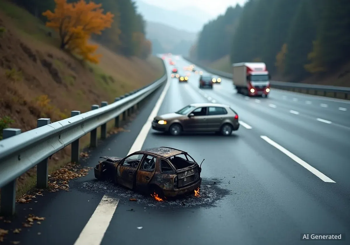 Technischer Defekt löst Autobrand auf der A7 bei Frauenfeld aus