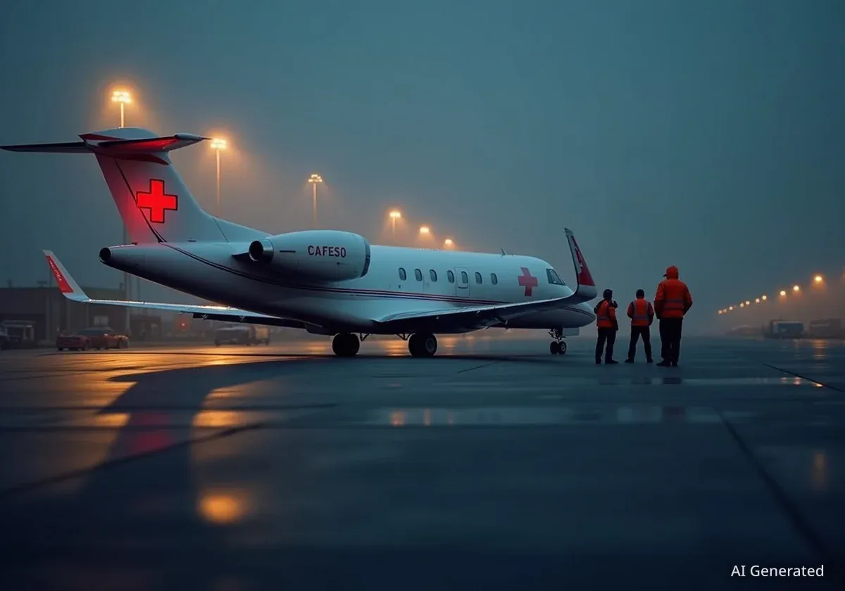 Nächtlicher Ambulanzflug am Flughafen Zürich für Organspende