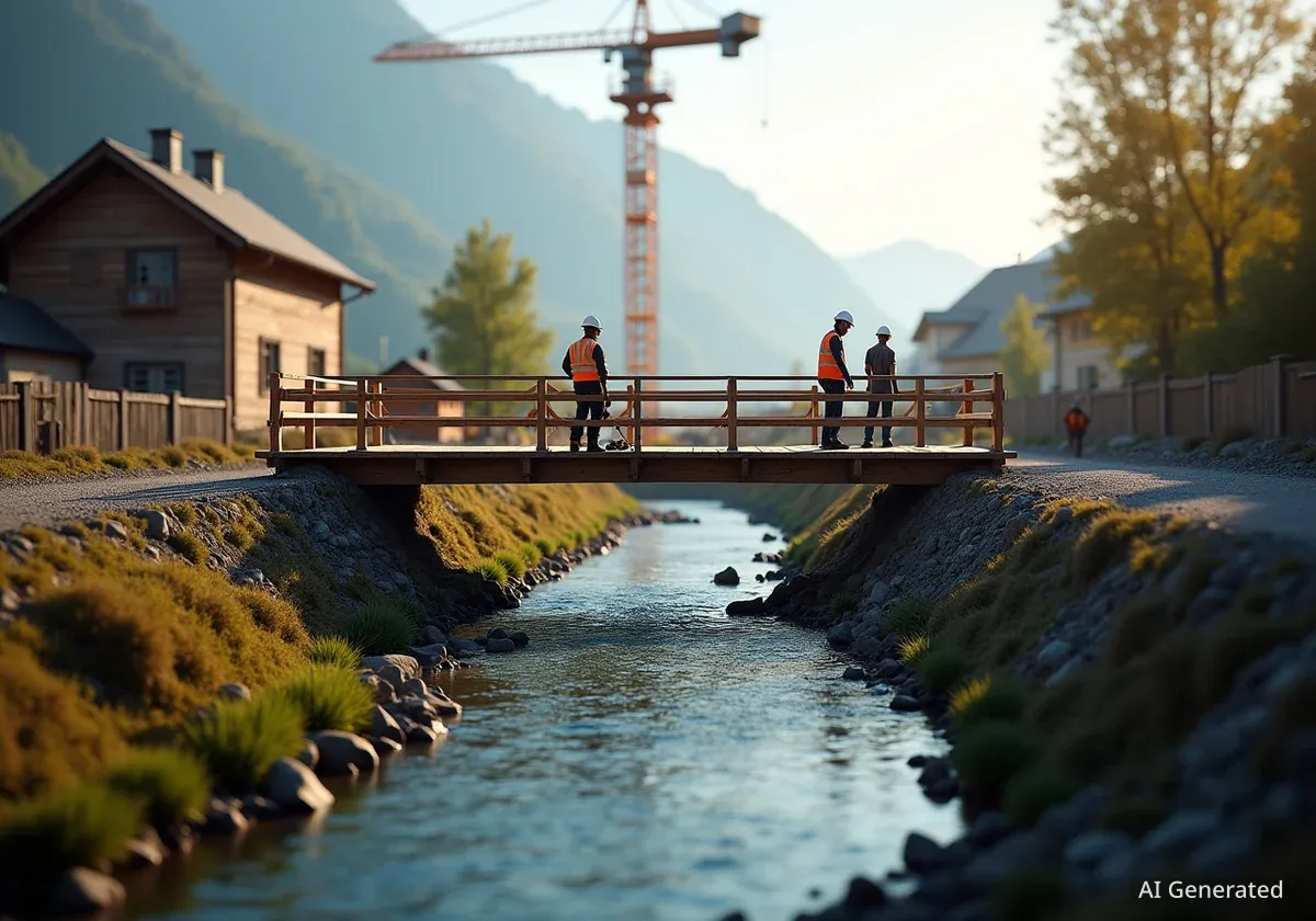 Neue Fussgängerbrücke in Bülach in Rekordzeit montiert