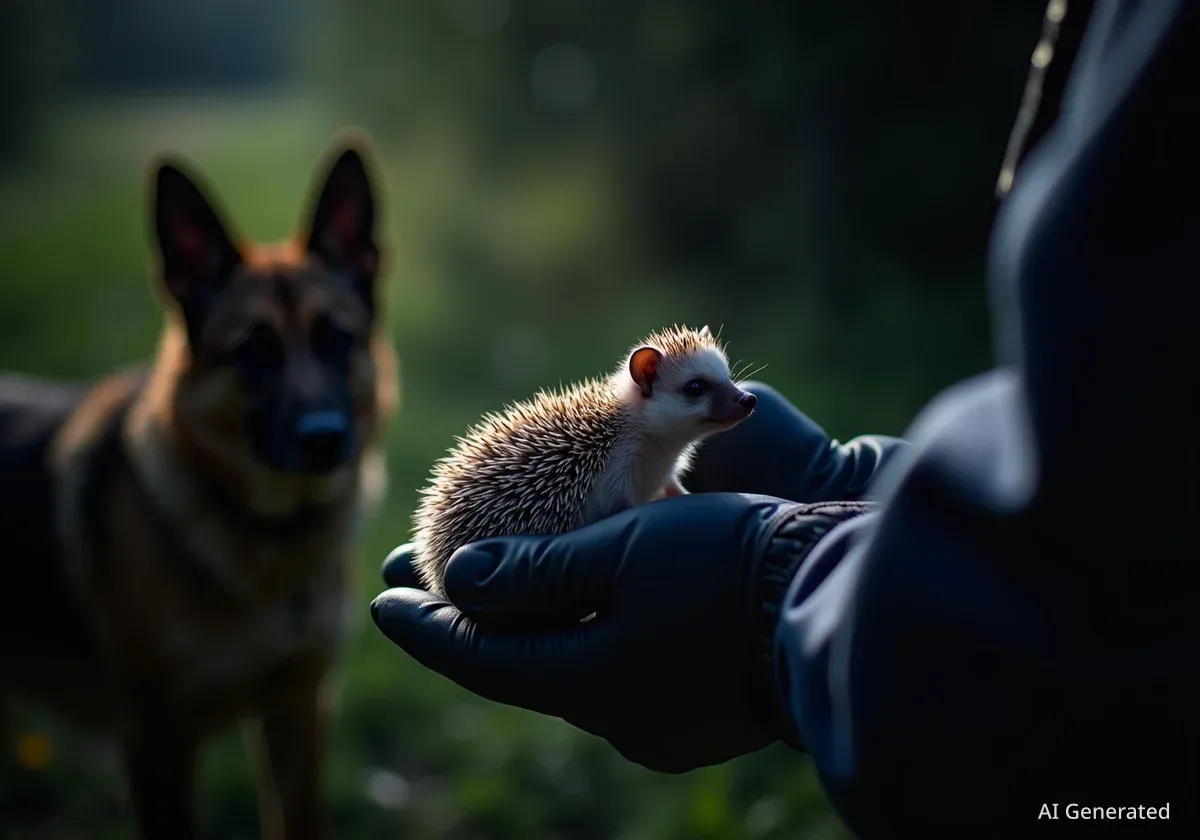 Polizeihund Kaya rettet untergewichtigen Igel in Winterthur
