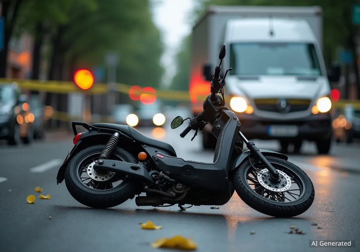 Mofafahrer kollidiert mit Lieferwagen in Schaffhauserstrasse