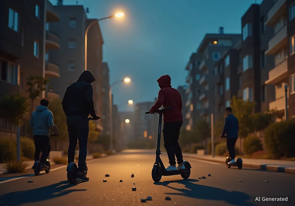 Maskierte E-Scooter-Gang terrorisiert Glattpark-Bewohner