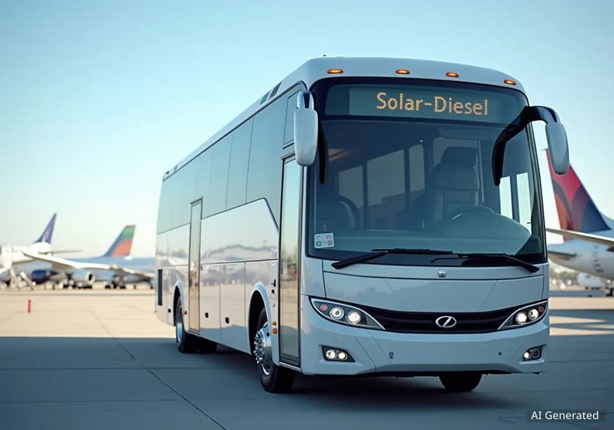 Zürich Flughafen testet Solar-Diesel in Passagierbus