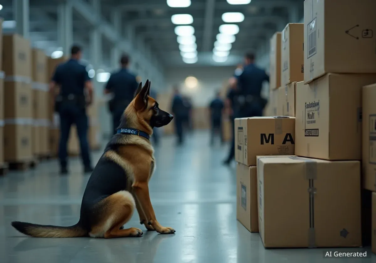 Zollhund erschnüffelt 128 kg Haschisch am Flughafen Zürich