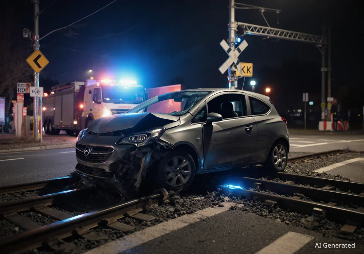 Winterthur: Auto von Zug erfasst, Lenker flüchtig